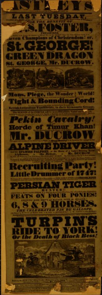 Playbill for Astley's. October 4, 1836