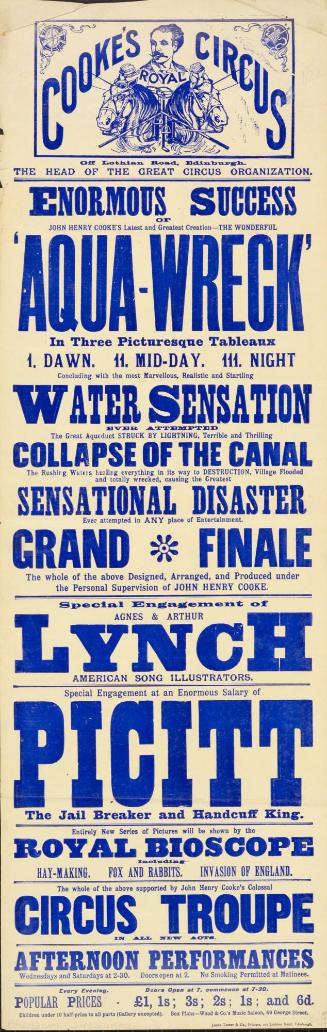 Playbill for Cooke's Circus. 1910