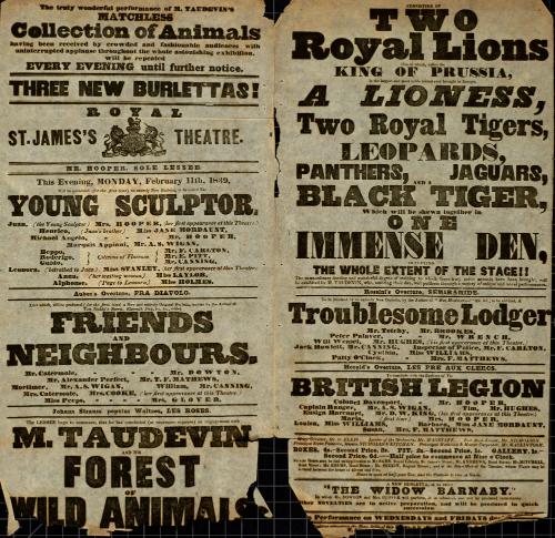 Playbill for Royal St. James's Theatre. February 11, 1839