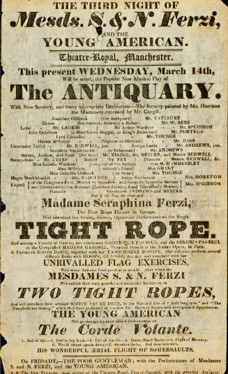 Handbill for Theatre Royal, Manchester. March, 1821