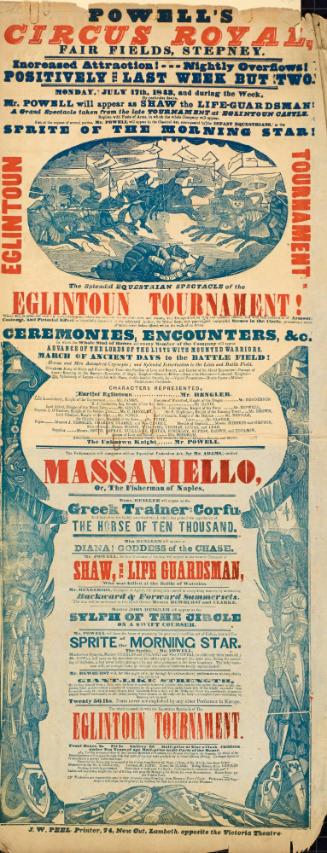Playbill for Powell's Circus Royal.  July 17, 1843