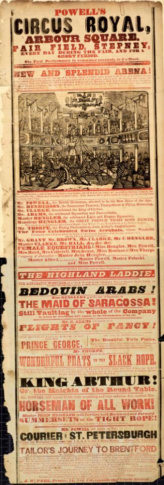 Playbill for Prince & Powell's Circus Royal.  1843