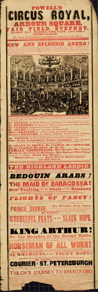 Playbill for Prince & Powell's Circus Royal.  1843