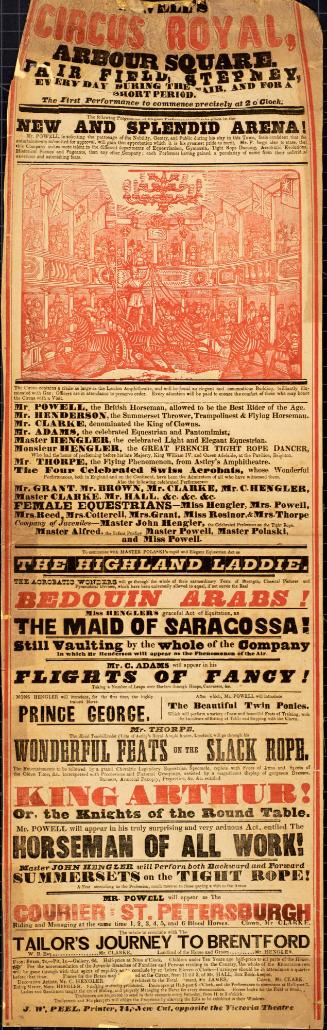 Playbill for Prince & Powell's Circus Royal.  1843