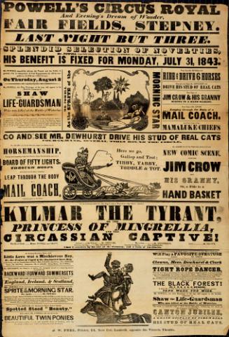 Playbill for Prince & Powell's Circus Royal.  July 31, 1843