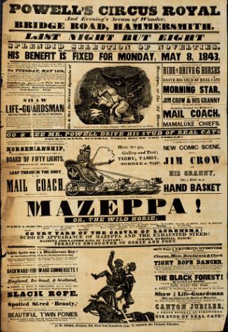Playbill for Prince & Powell's Circus Royal.  July 31, 1843