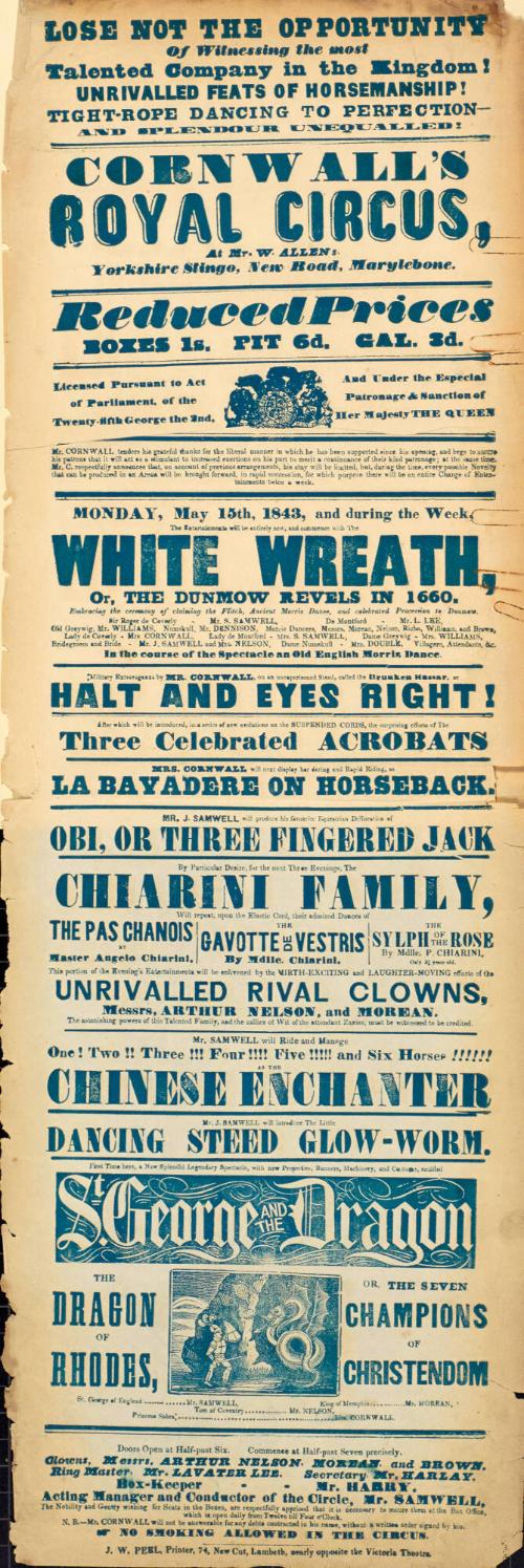 Cornwall's Royal Circus. May 15, 1843