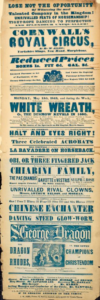 Cornwall's Royal Circus. May 15, 1843