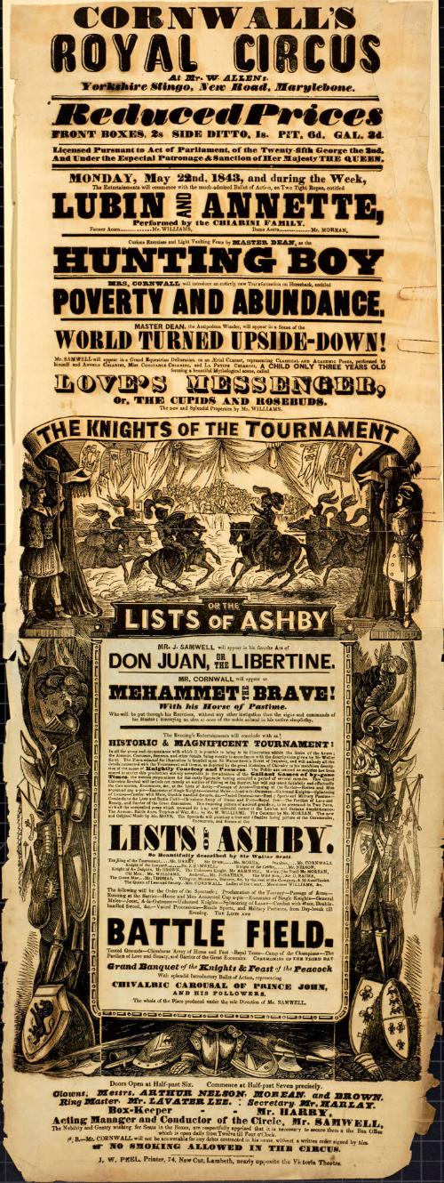 Cornwall's Royal Circus. May 22, 1843