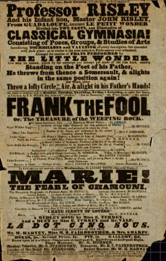 Half of two page bill, Davidge's Royal Surrey Theatre. 1843