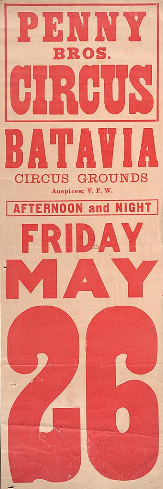 Penny Bros. Circus: Date Sheet
