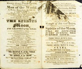 Double Page handbill for Theatre Royal, Covent Garden. April 23, 1824