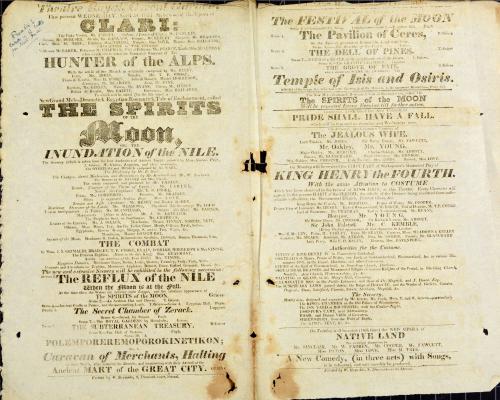 Double Page handbill for Theatre Royal, Covent Garden. April 28, 1824