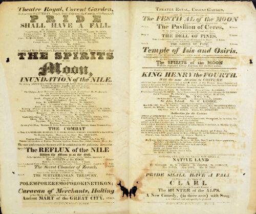 Double Page handbill for Theatre Royal, Covent Garden. May 4, 1824