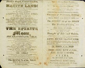 Double Page handbill for Theatre Royal, Covent Garden. 1824