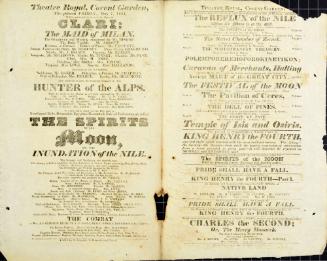 Double Page handbill for Theatre Royal, Covent Garden. May 7, 1824