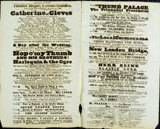 Double Page handbill for Theatre Royal, Covent Garden. January 18, 1832