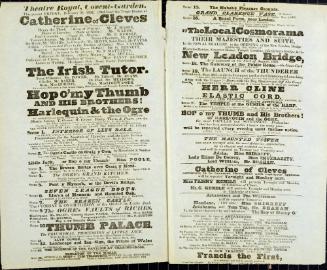 Double Page handbill for Theatre Royal, Covent Garden. February 10, 1832