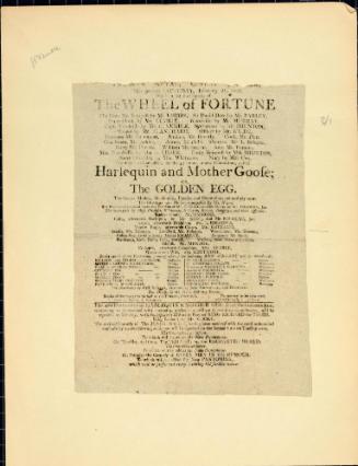 Handbill for Theatre Royal, Covent Garden. February 21, 1807