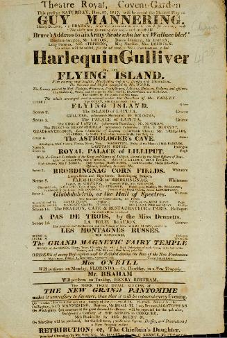 Handbill for Theatre Royal, Covent Garden. December 27, 1817