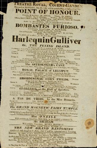 Handbill for Theatre Royal, Covent Garden. January 26, 1818