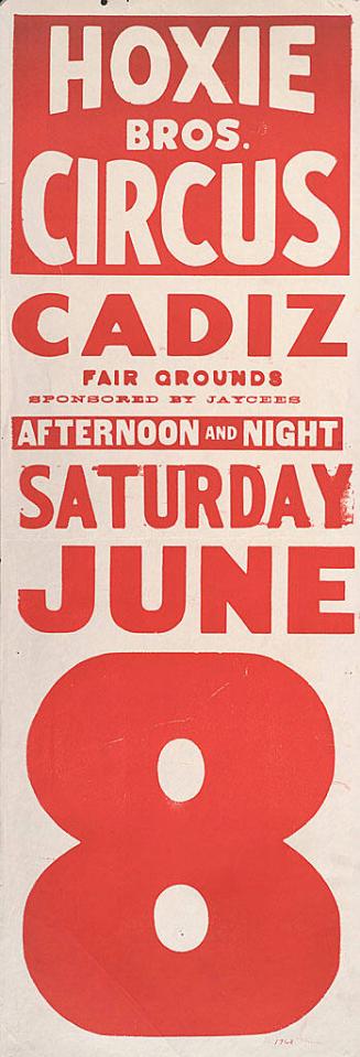 Hoxie Bros. Circus: Date Sheet
