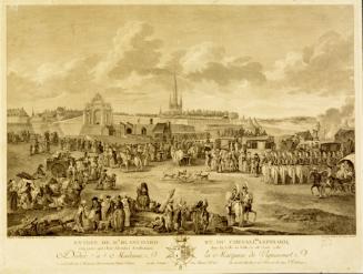 Entree de Mr. Blanchard et du chevalier Lepinard cinq jours apres leur Ascension Aerostatiquw dans la Ville de Lille, le 26 Aout 1785