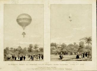 Mr. Hampton's Balloon and Parachute, from the Montpellier Gardens, Chellenham, October 3rd, 1838