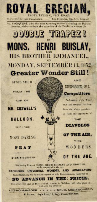Handbill for Royal Grecian. September 13, 1852
