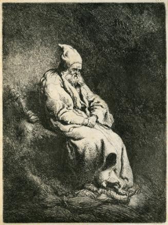 Jan Lievensz, Dutch, 1607-1674, The Hermit, 17th Century, Etching on paper, Museum purchase, 19…