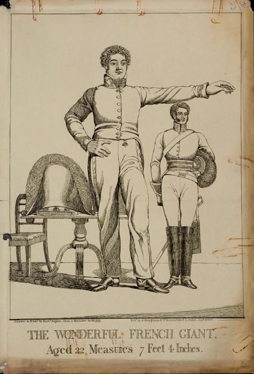 The Wonderful French Giant. Aged 22, Measures 7 feet 4 inches