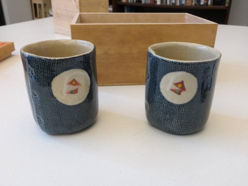 Pair of hand crafted tea cups