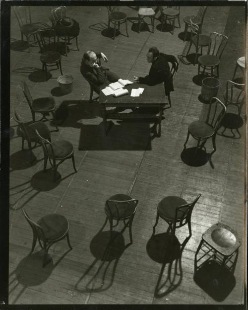After Rehearsal (of 'The Case of Clyde Griffiths'; Morris Carnovsky and Lee Strasberg)