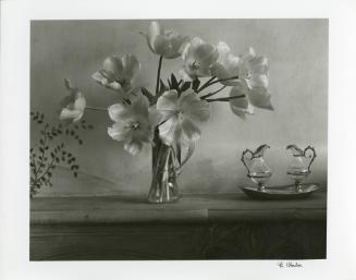 Flowers in Vase with Cruets