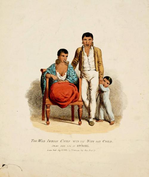 The Wild Indian Chief with his Wife and Child