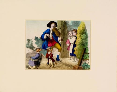 Musician with canine performers