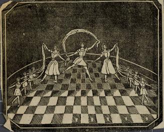 Woodblock print of a dance performance