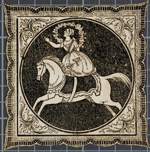 Scrap print of a female equestrian act