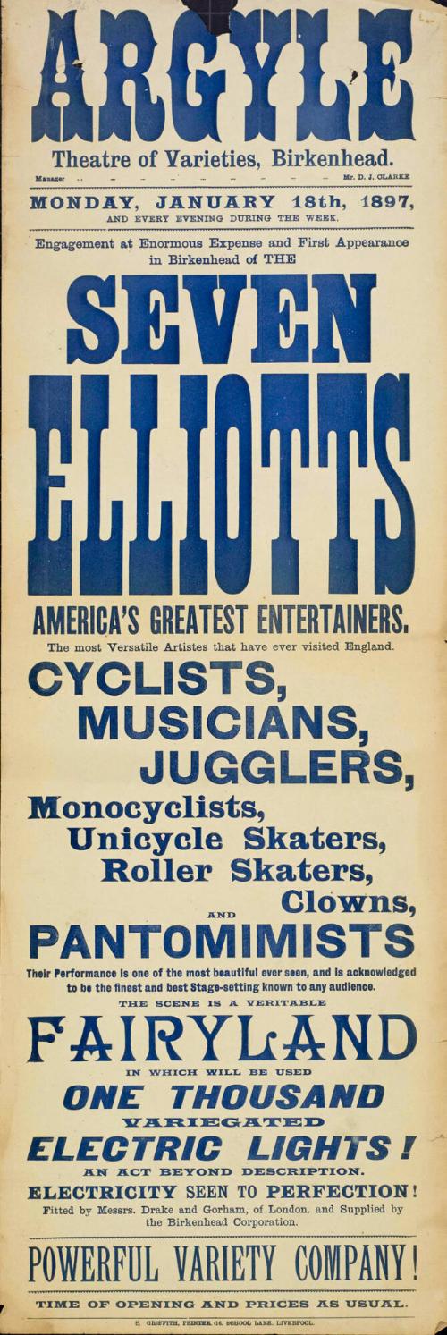 Playbill for Argyle Theatre, Birkenhead. 1897