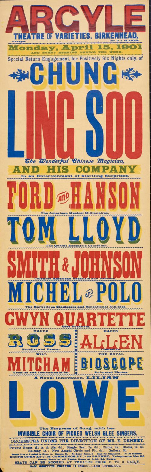 Playbill for Argyle Theatre, Birkenhead. 1903