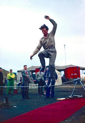 Hubert Castle riding unicycle