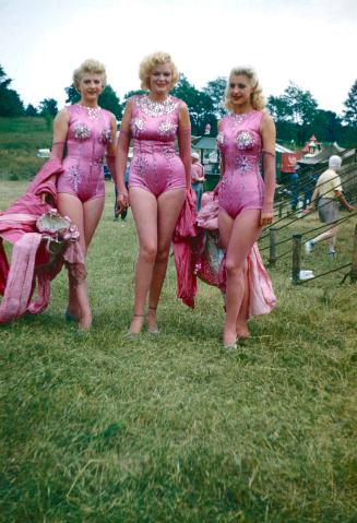 3 ladies in pink garb in BY
