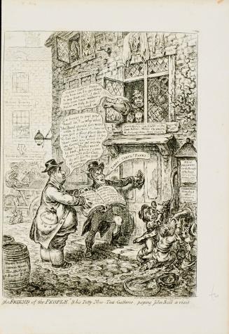 'The Friend of the People' & his Petty-New-Tax-Gatherer, paying John Bull a visit / The Bear and His Leader - "what tho' I a Obligated to Dance a bear, a man may be Gentleman for all that, - My Bear ever dances to the Genteelest of Times