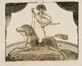 Equestrian performance woodcut