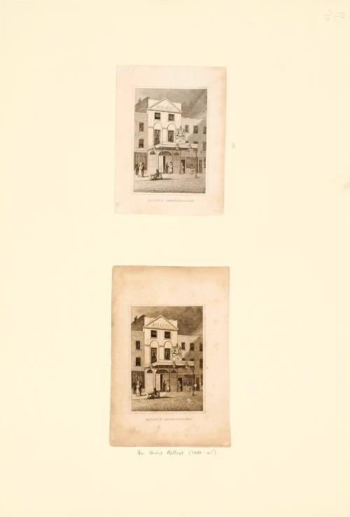 Two copies of an exterior view of Astley's Amphitheatre