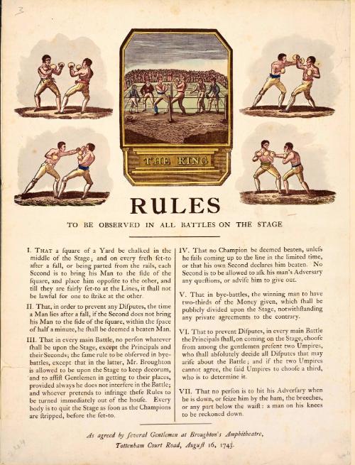 Rules to be observed in all Battled On the Stage, Broughton's Amphitheatre