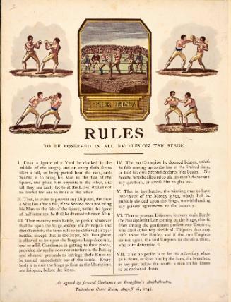 Rules to be observed in all Battled On the Stage, Broughton's Amphitheatre