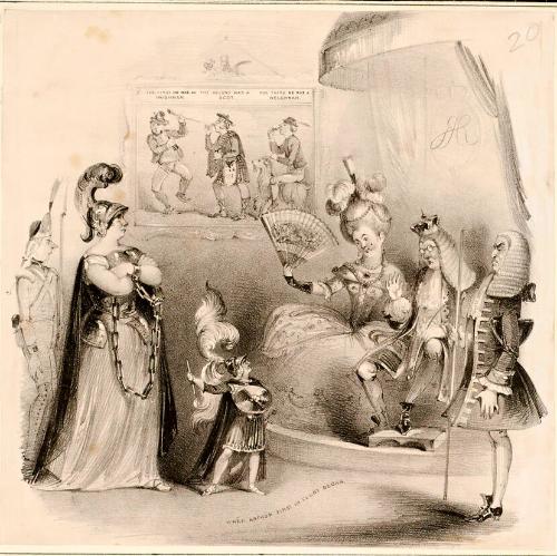 Sheet music cover illustration for 'When Arthur First in Court Began'