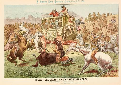 Treacherous Attack on the State Coach, (Unionist Cowboys to the rescue) With apologies to Buffalo Bill and his Wild West Show