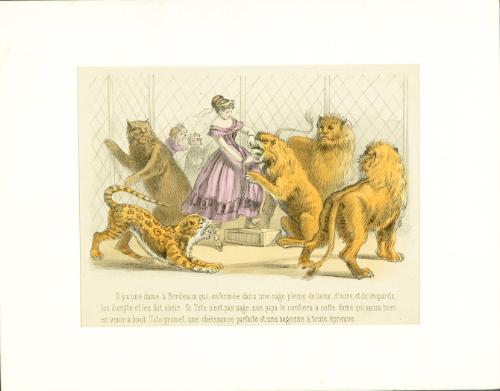 Female performer with lions, bears and leopards